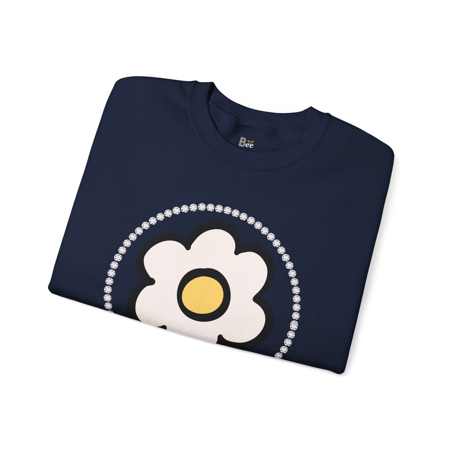 Boujee White Gold Flower White - Heavy Blend™ Dark Colors Crewneck Sweatshirt