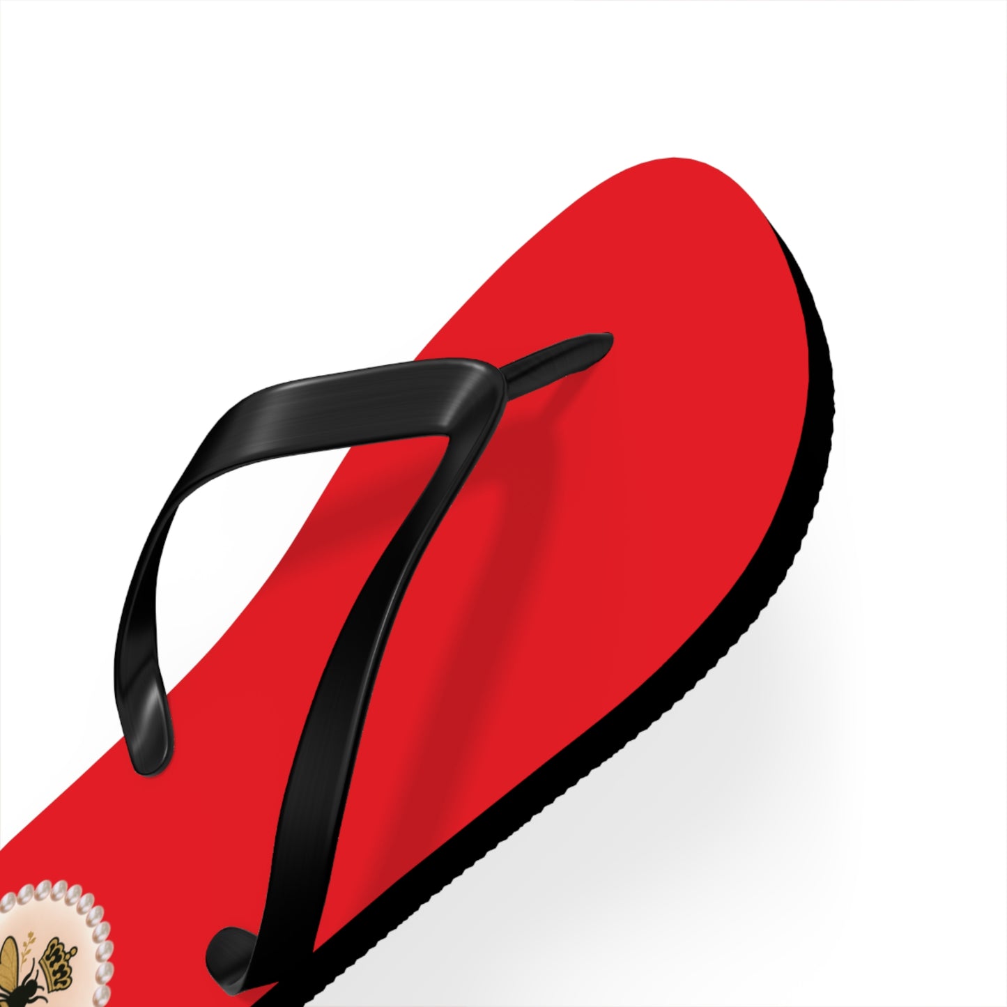 The Boujee Hive Crowned-Bee RED Flip-Flops - SMALL