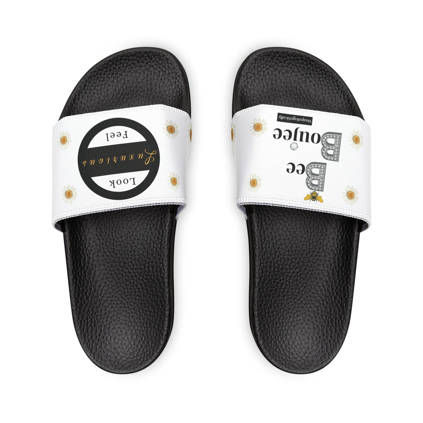 Bee Boujee - WHITE Flowers Women's Removable-Strap Sandals