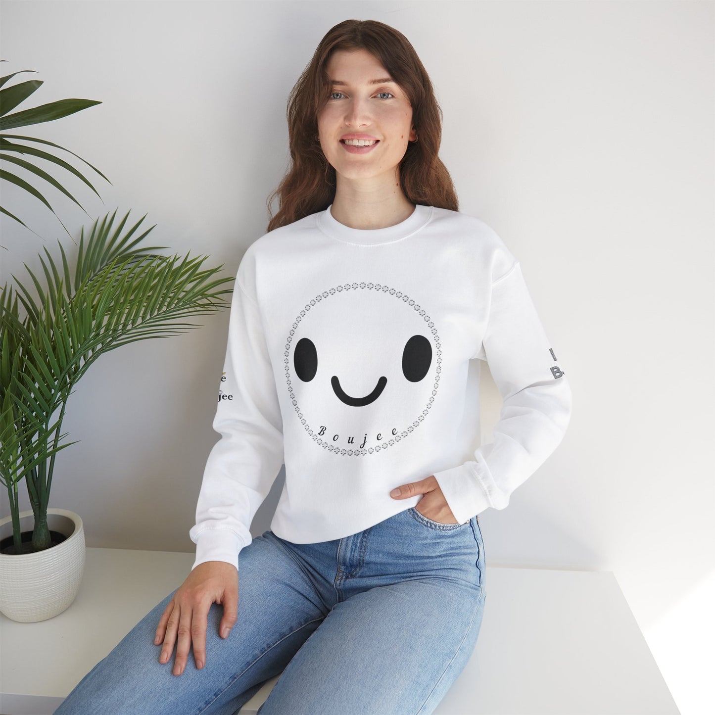 Boujee Smiley Face - Heavy Blend™ Light Colors Crewneck Sweatshirt