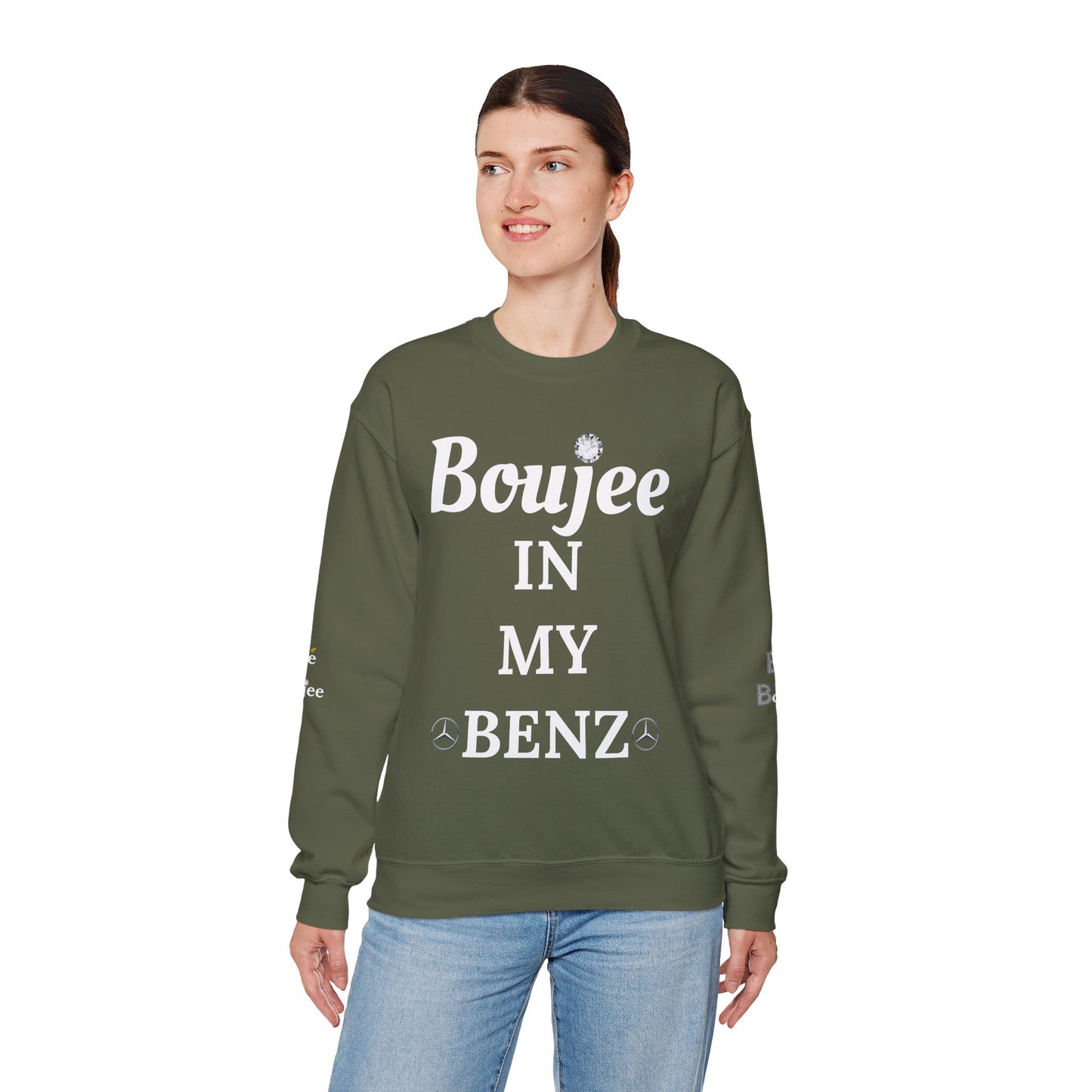 Boujee In My Benz - Heavy Blend™ Dark Colors Crewneck Sweatshirt