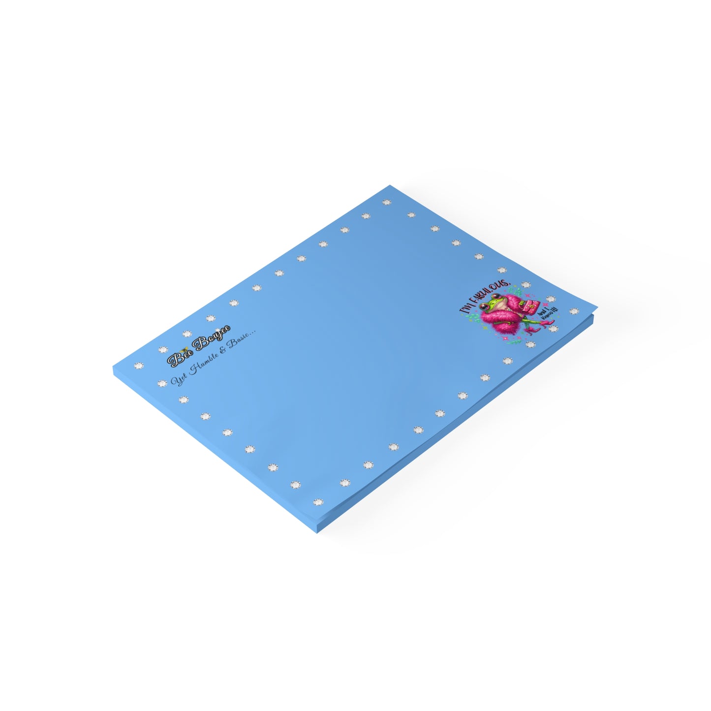 Bee Boujee DIAMONDS Fabulous Froggie - Post-it® Note Pad BLUE 8x6