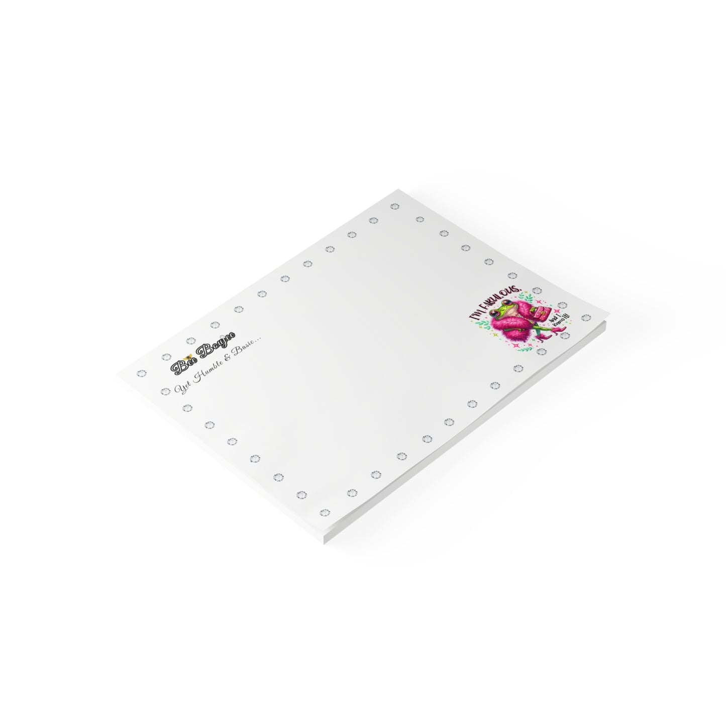 Bee Boujee DIAMONDS Fabulous Froggie - Post-it® Note Pad WHITE 8x6