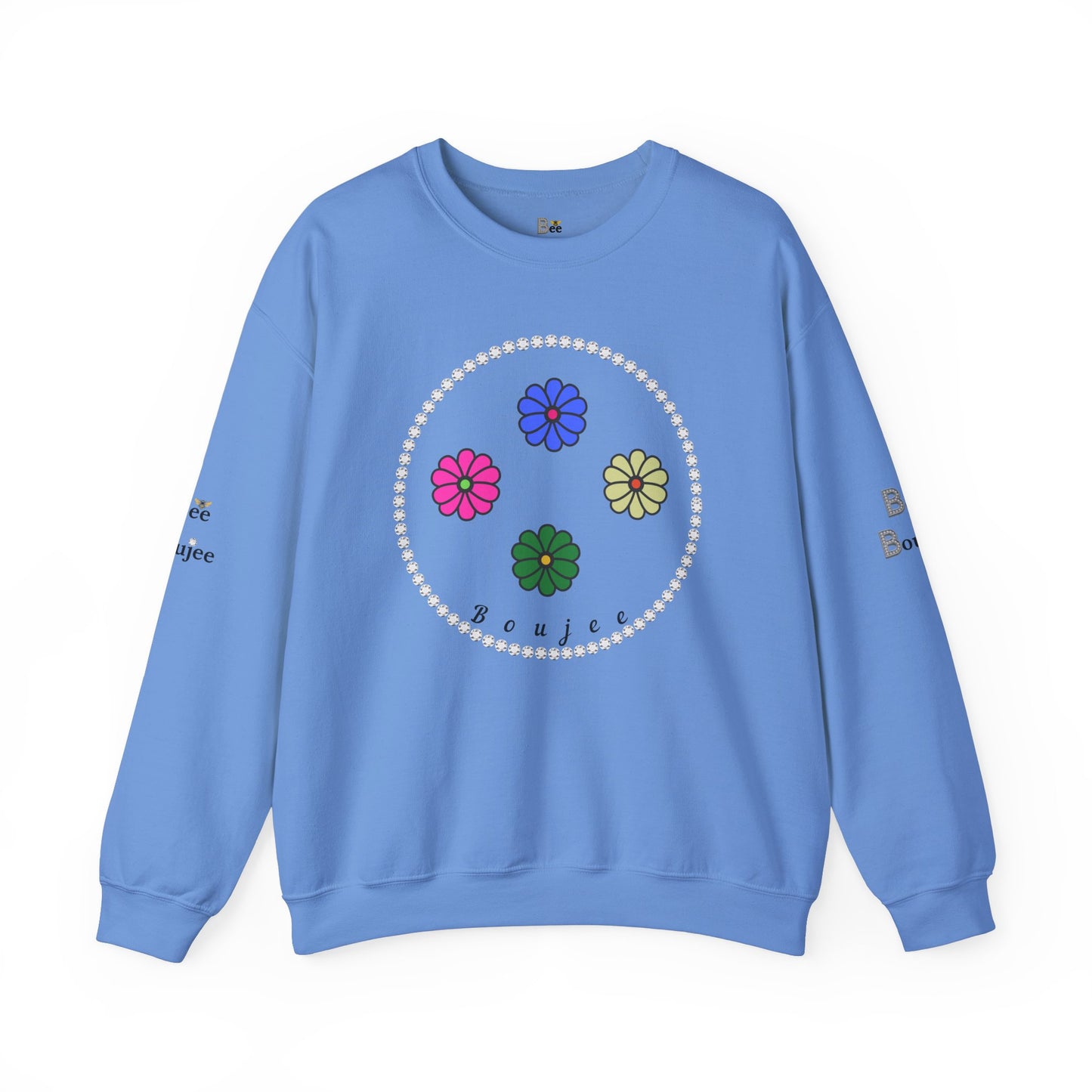 Boujee Mini Flowers in Diamonds Heavy Blend™ Light Colors Crewneck Sweatshirt