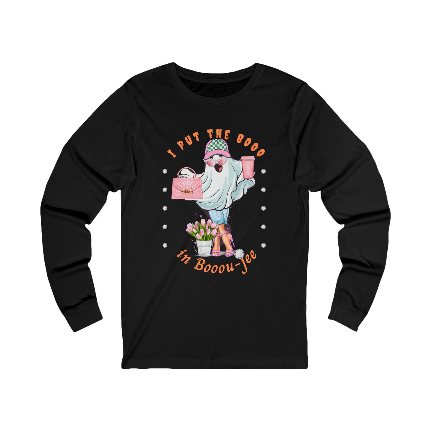 Halloween Booo in Boooujee - Jersey Long Sleeve Tee FAIR SKIN TONE
