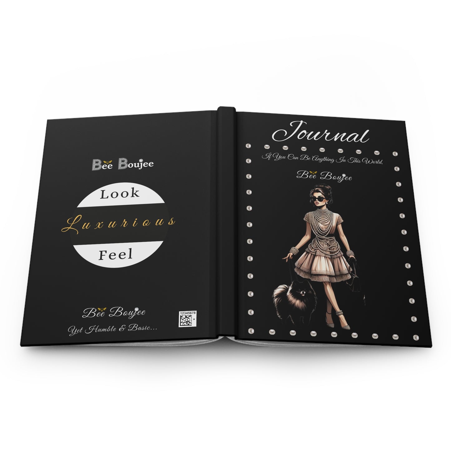 Hardcover "Bee" Boujee PEARLS Stroll 07 - Journal Matte BLACK