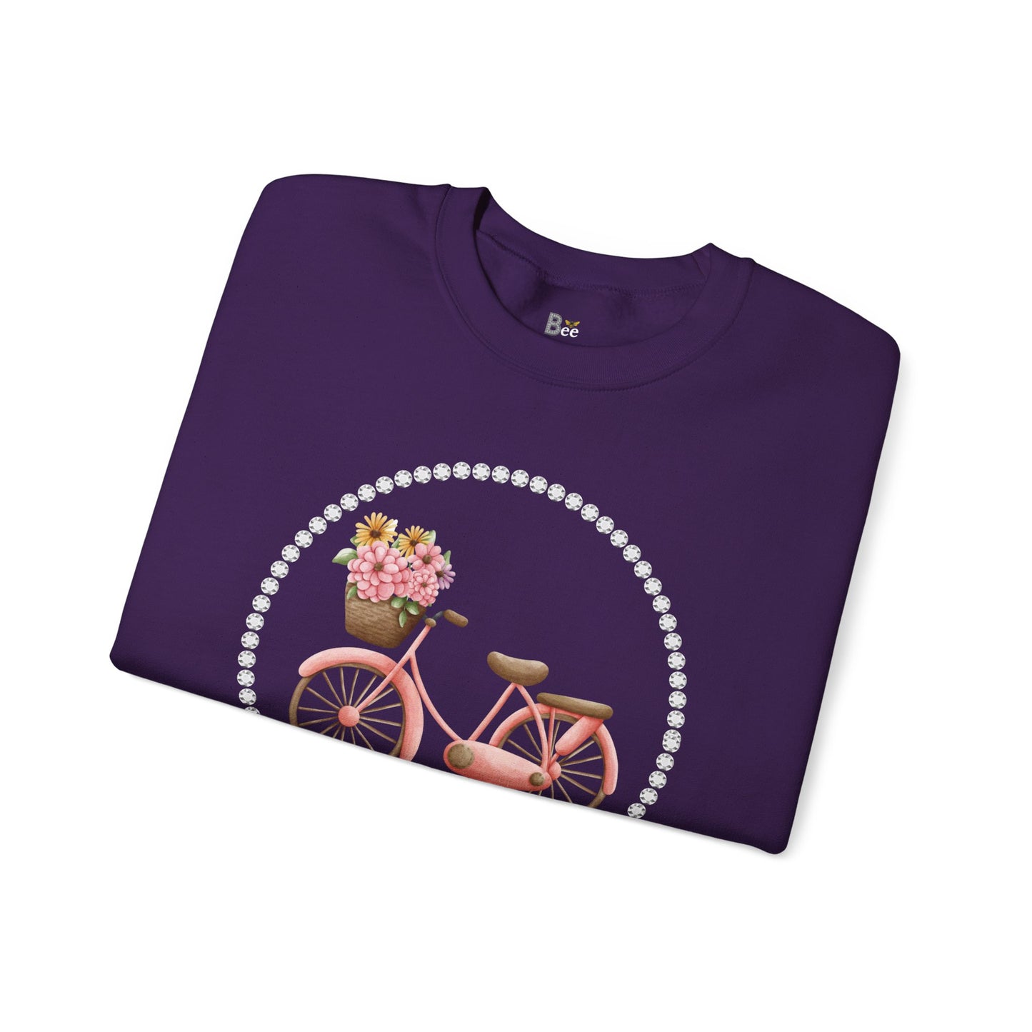 Boujee Bicycle Bouquet - Heavy Blend™ Dark Colors Crewneck Sweatshirt