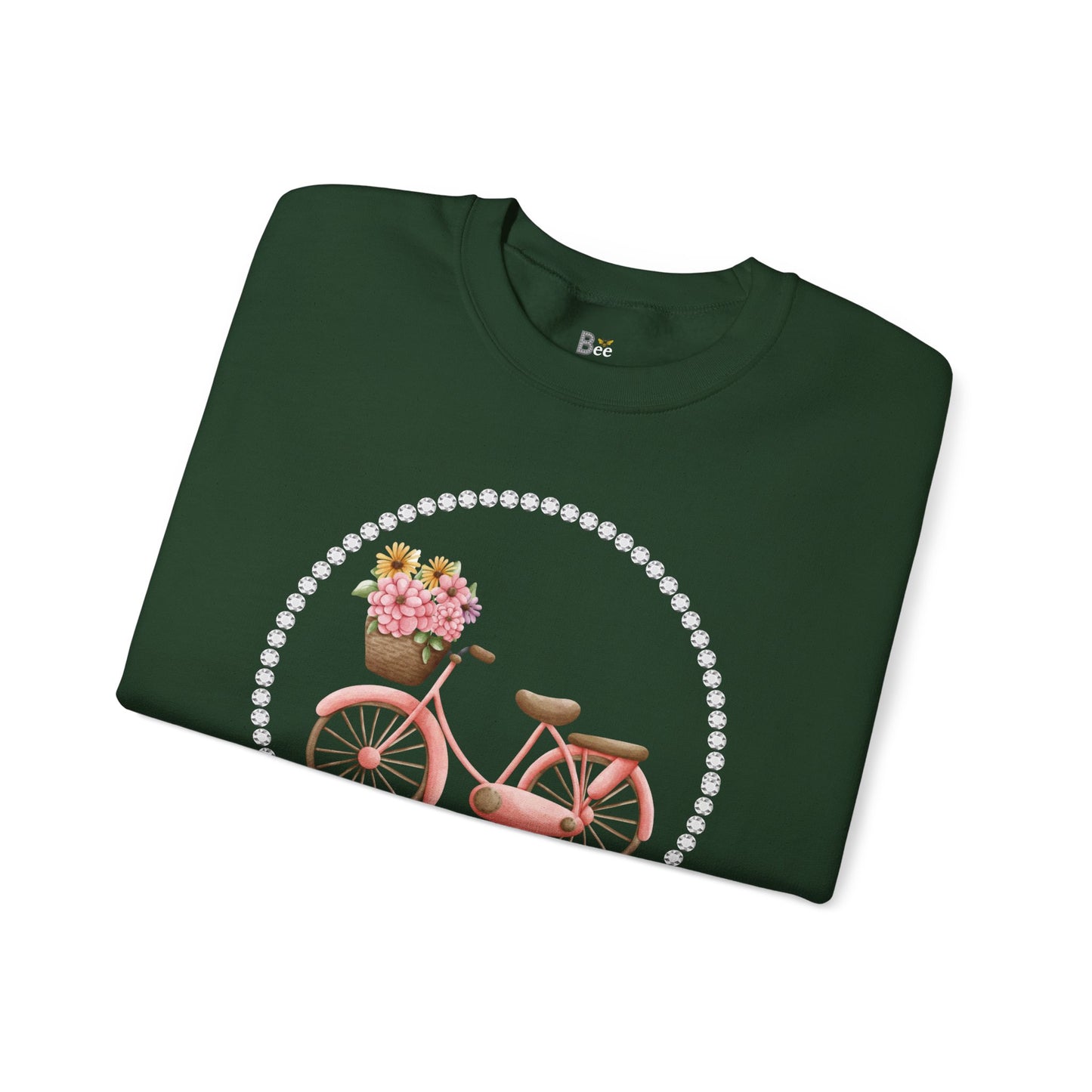 Boujee Bicycle Bouquet - Heavy Blend™ Dark Colors Crewneck Sweatshirt