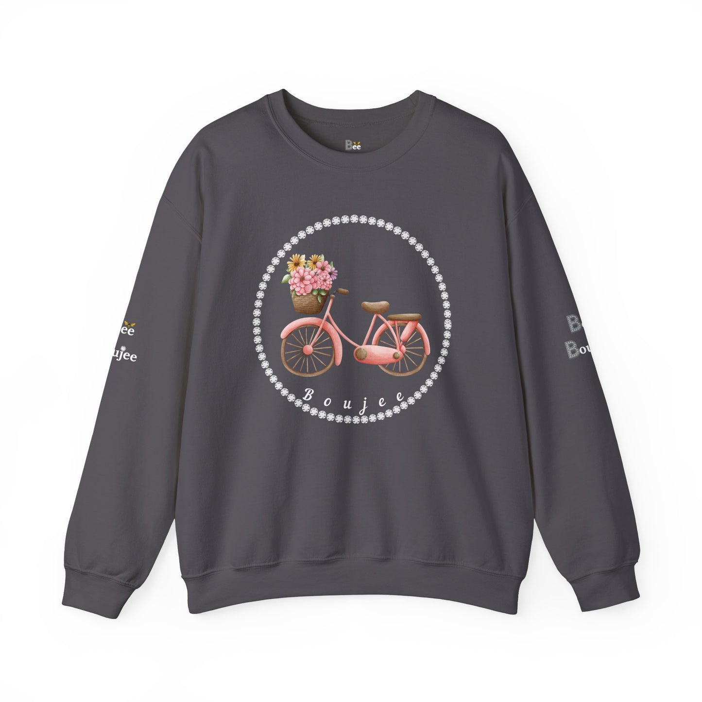 Boujee Bicycle Bouquet - Heavy Blend™ Dark Colors Crewneck Sweatshirt