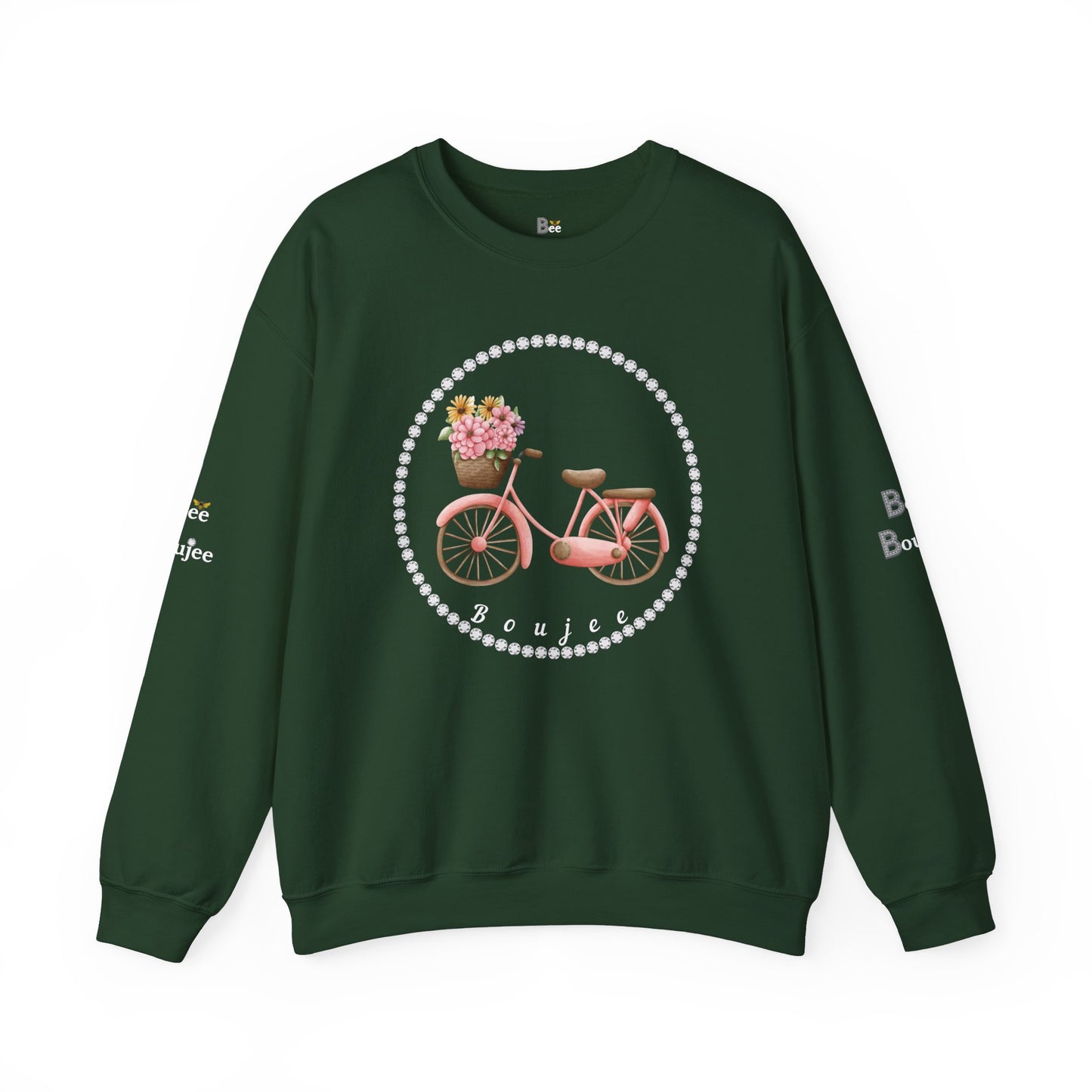 Boujee Bicycle Bouquet - Heavy Blend™ Dark Colors Crewneck Sweatshirt