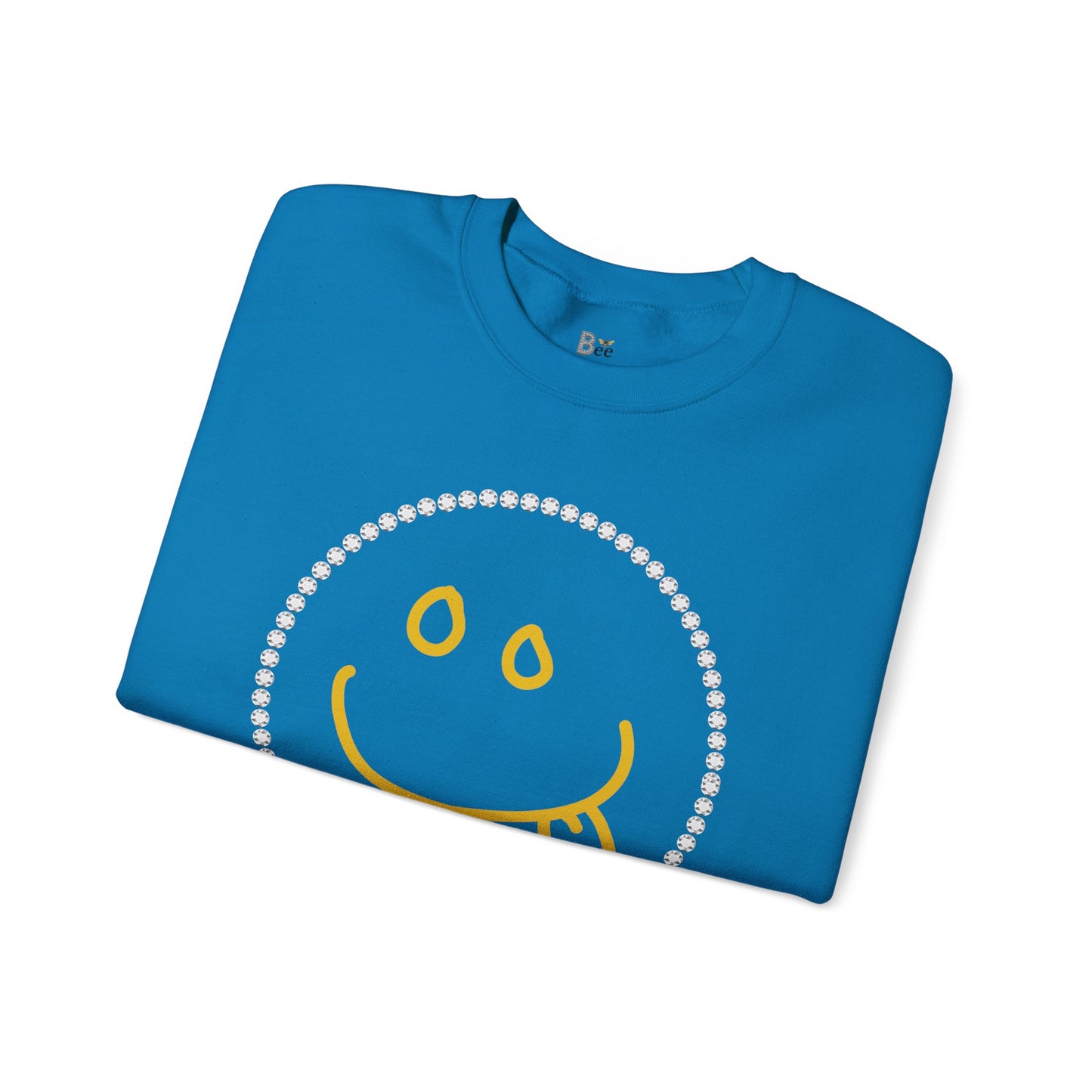 Boujee Smiley Goofy Face - Heavy Blend™ Light Colors Crewneck Sweatshirt