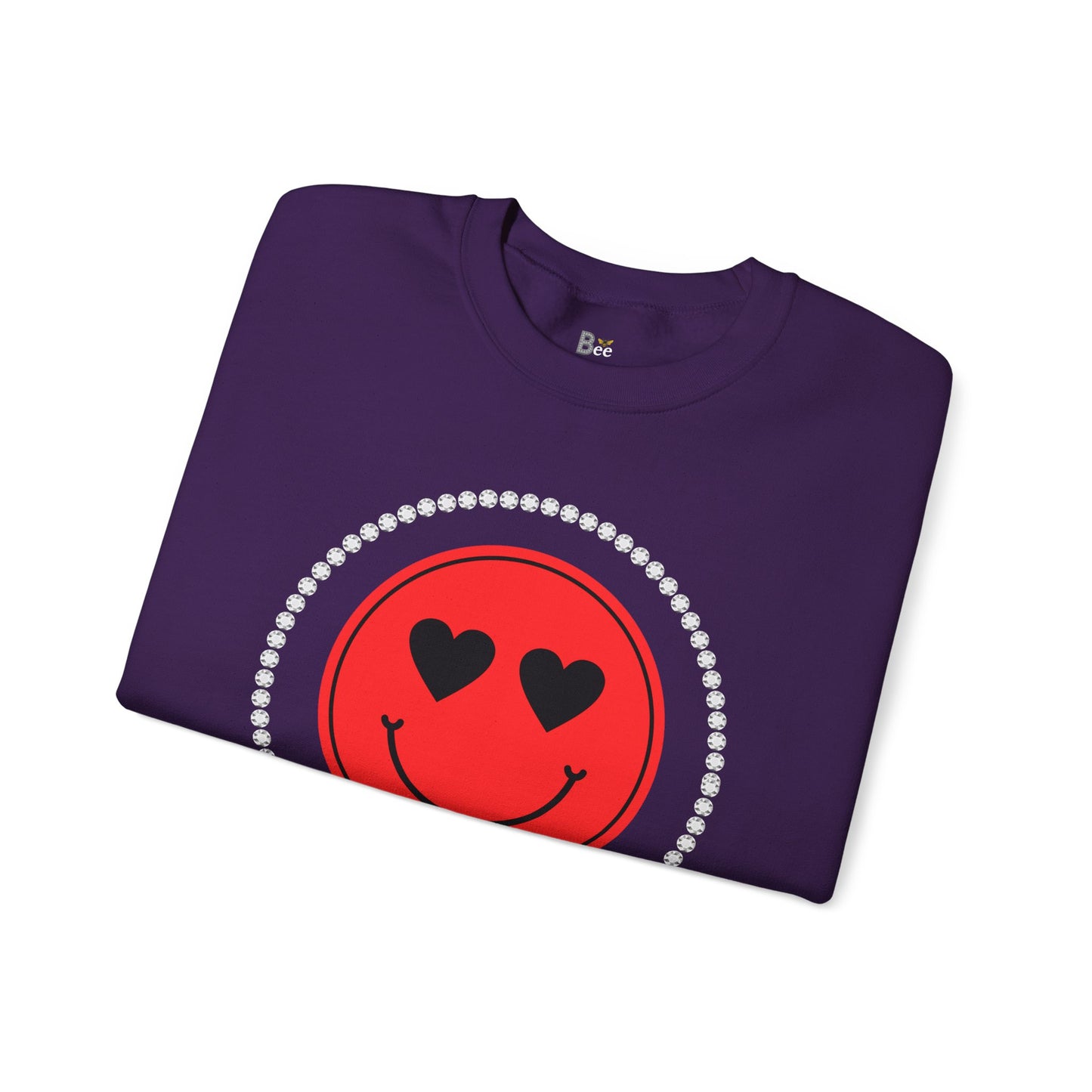 Boujee Smiley Face Red Heart Eyes - Heavy Blend™ Dark Colors Crewneck Sweatshirt
