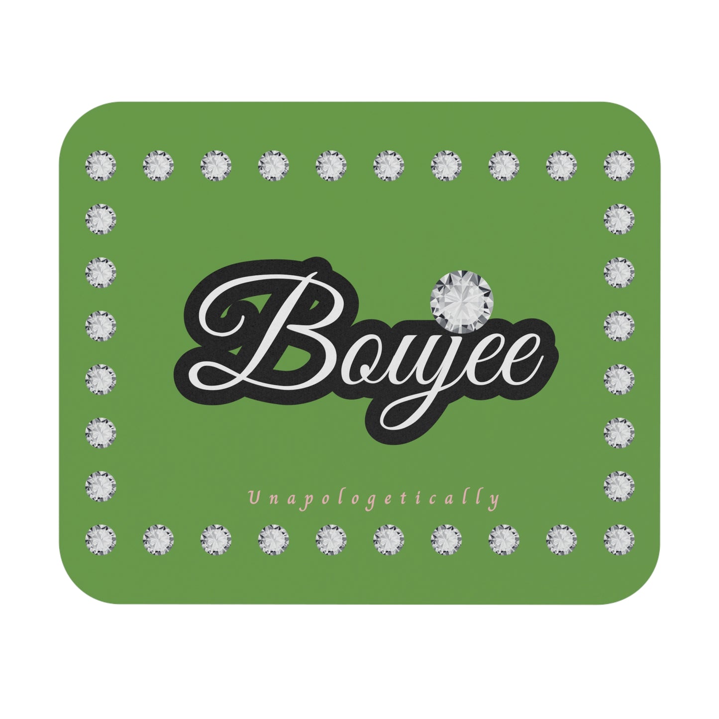 Boujee in Diamonds Mouse Pad GREEN (Rectangle)