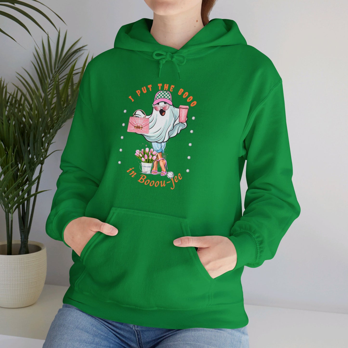 Halloween Booo in Boooujee Heavy Blend™ Hooded Sweatshirt - FAIR SKIN TONE
