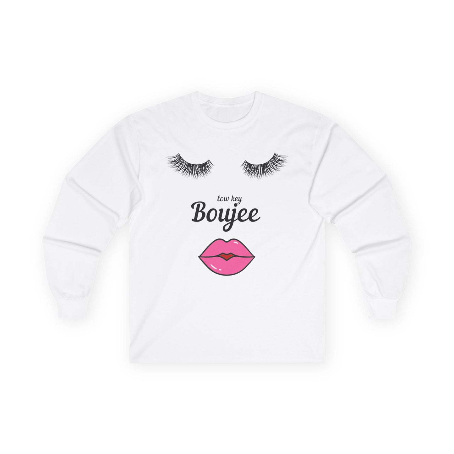 Low Key Boujee Lash & Lips Long-Sleeve Tee
