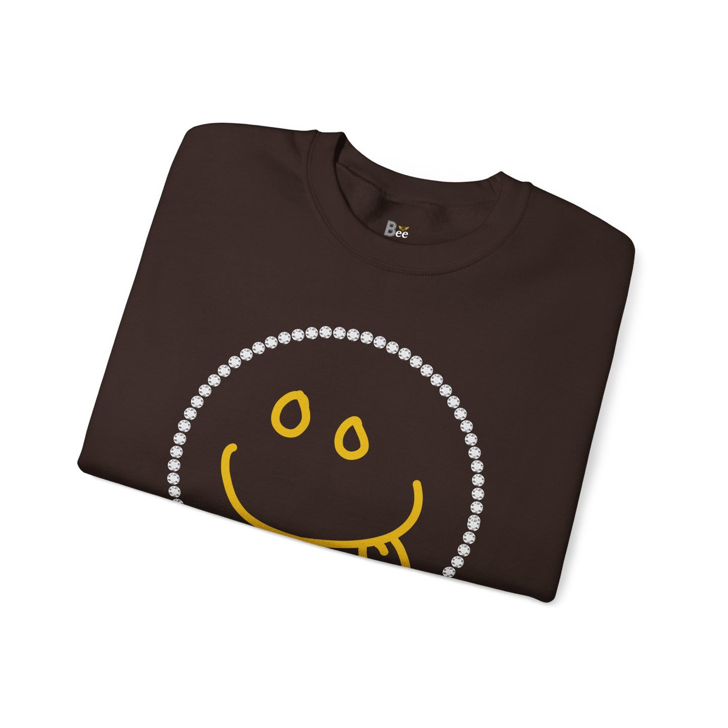 Boujee Smiley Goofy Face - Heavy Blend™ Dark Colors Crewneck Sweatshirt