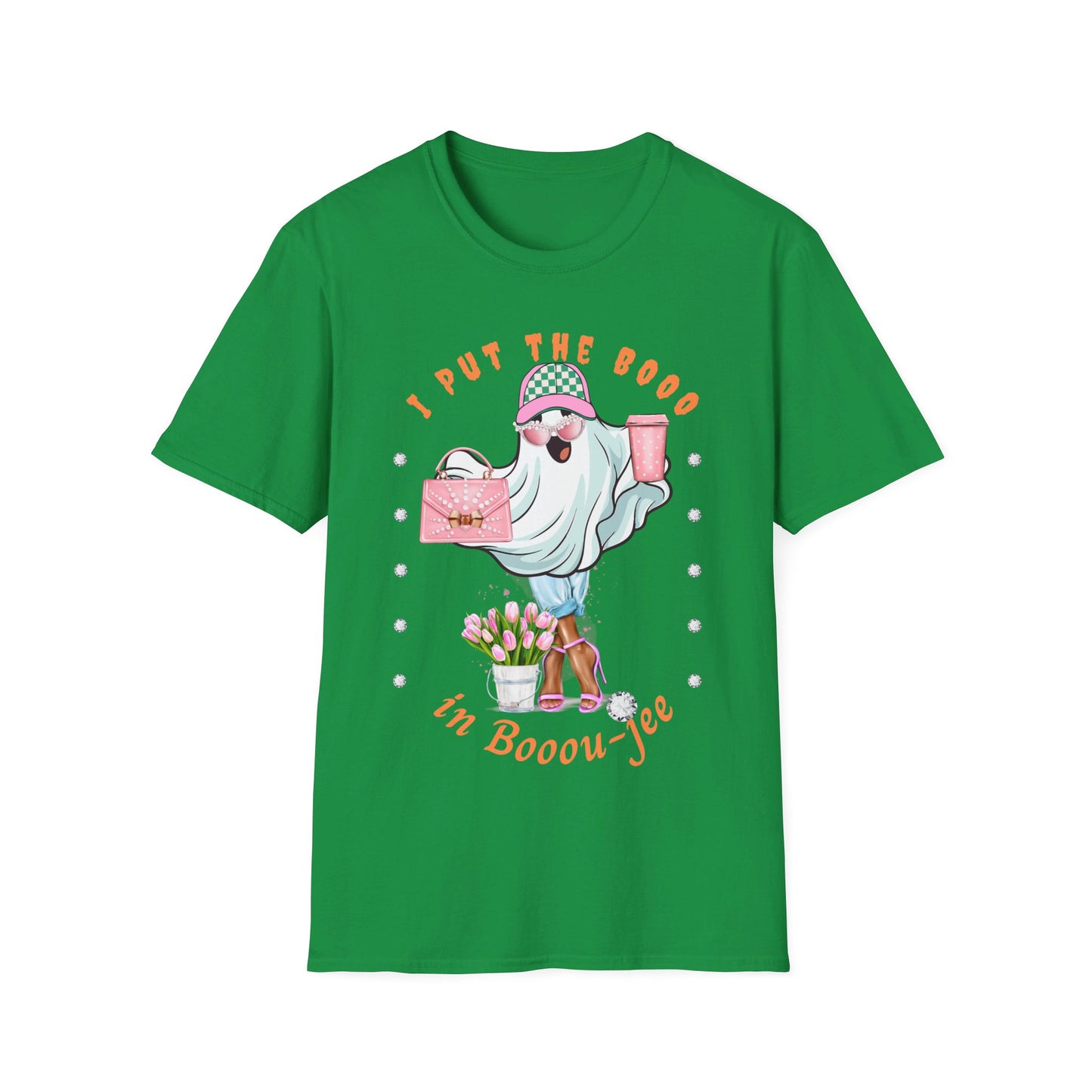 Halloween Booo in Boooujee - Softstyle T-Shirt BROWN SKIN TONE