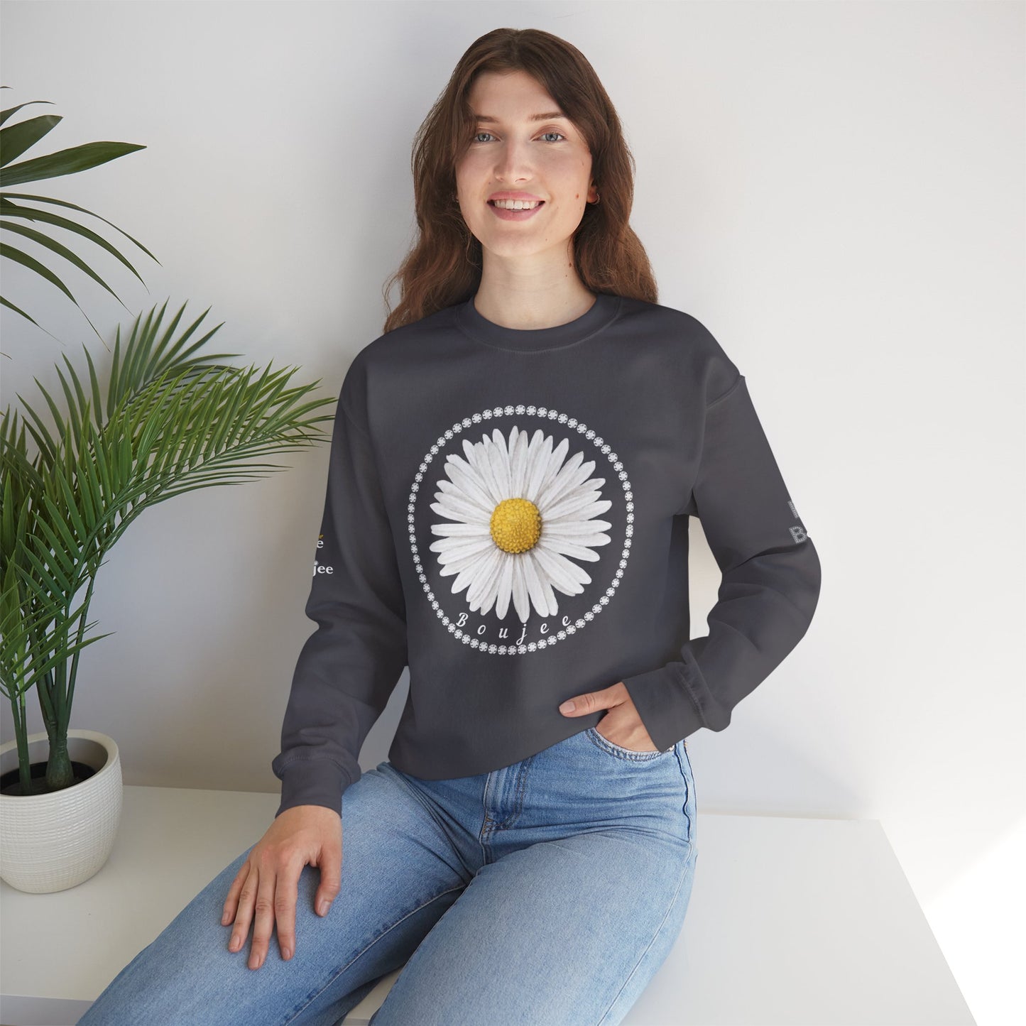 Boujee Daisy - Heavy Blend™ Dark Colors Crewneck Sweatshirt