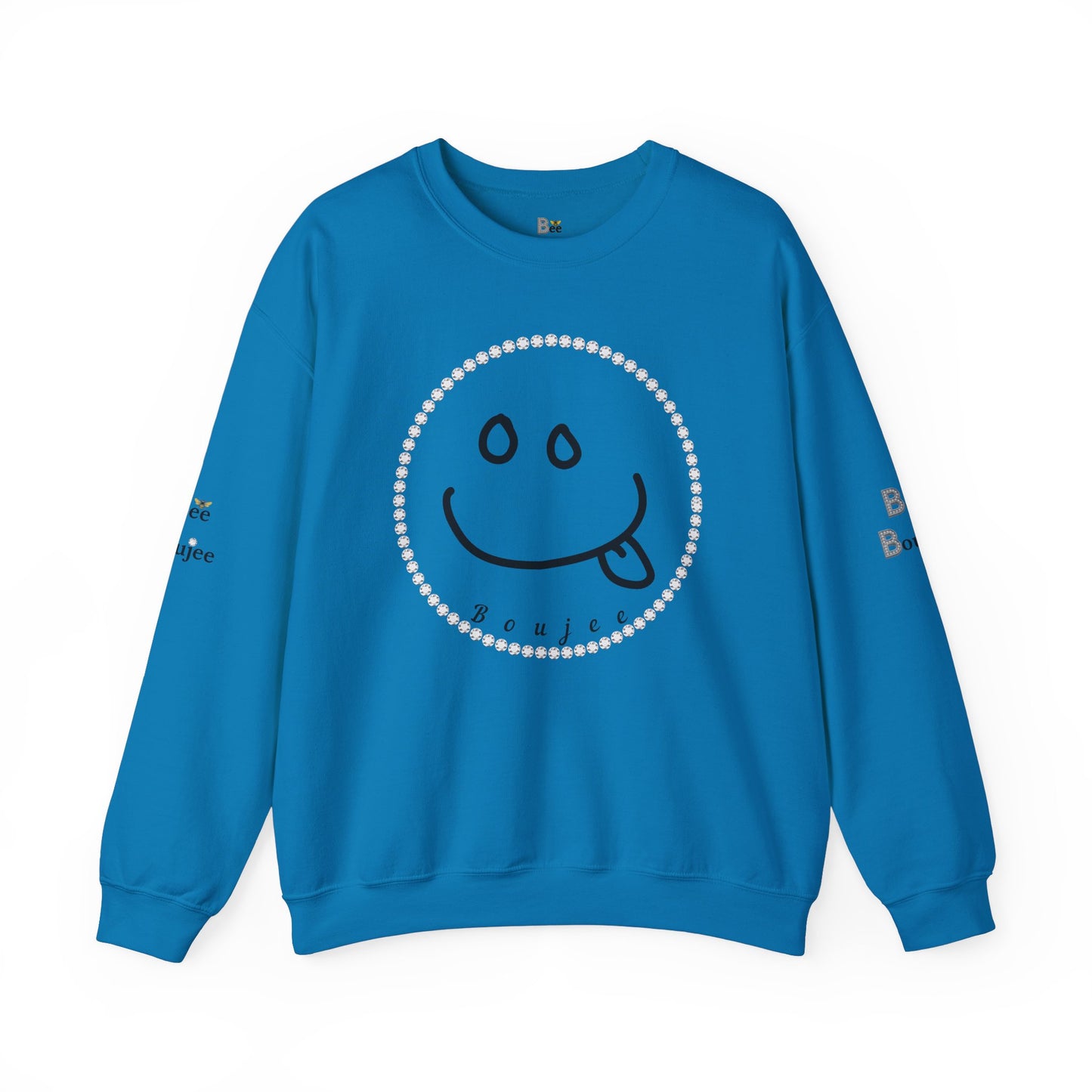 Boujee Smiley Goofy Face - Heavy Blend™ Light Colors Crewneck Sweatshirt