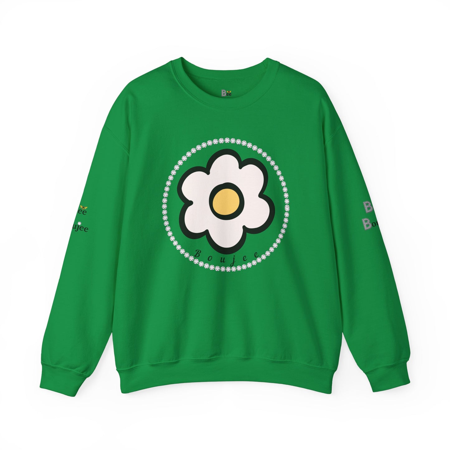 Boujee White Gold Flower - Heavy Blend™ Light Colors Crewneck Sweatshirt