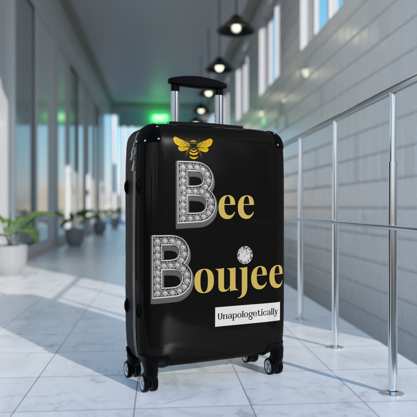 Bee Boujee Luggage - BLACK