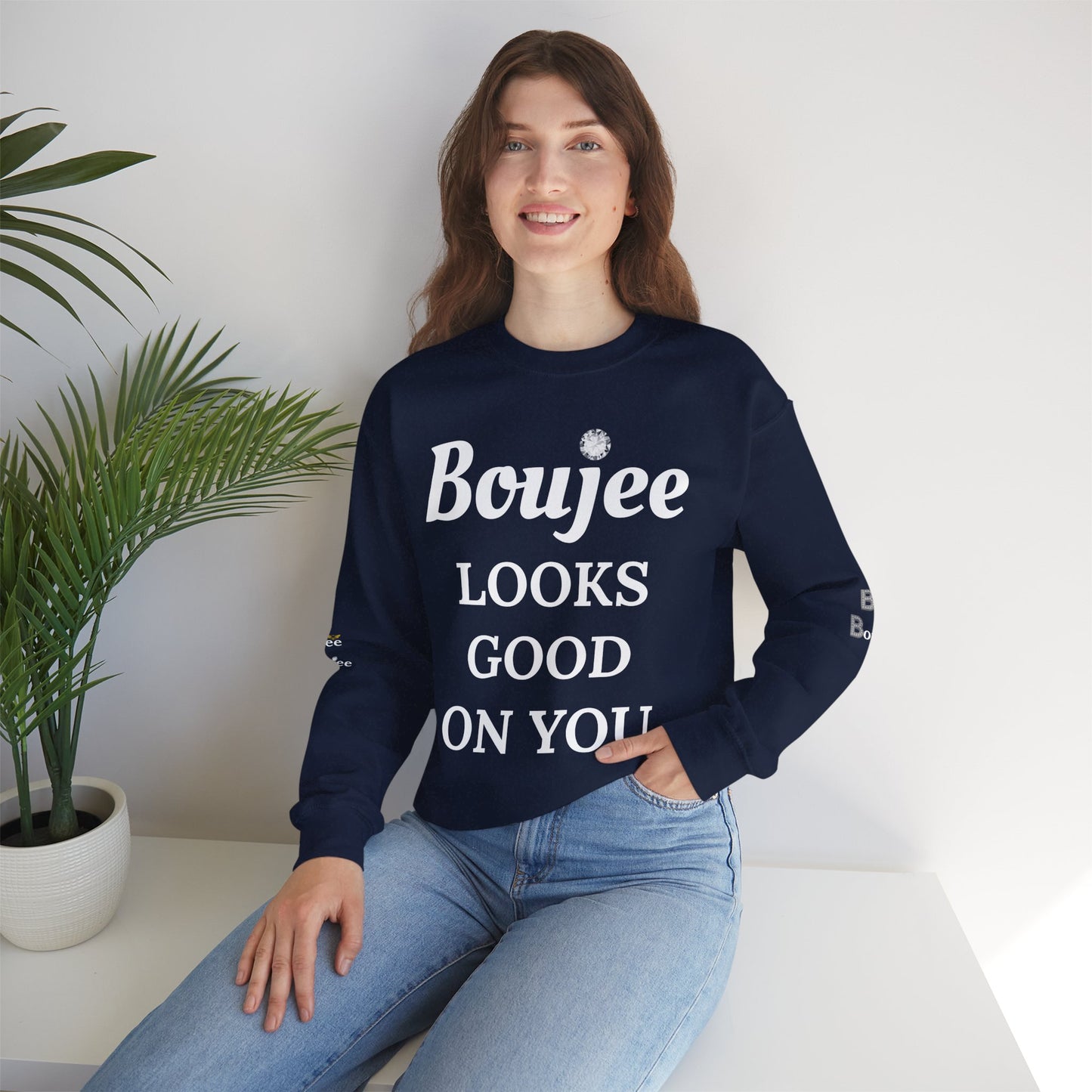 Boujee Looks Good On You - Heavy Blend™ Dark Colors Crewneck Sweatshirt