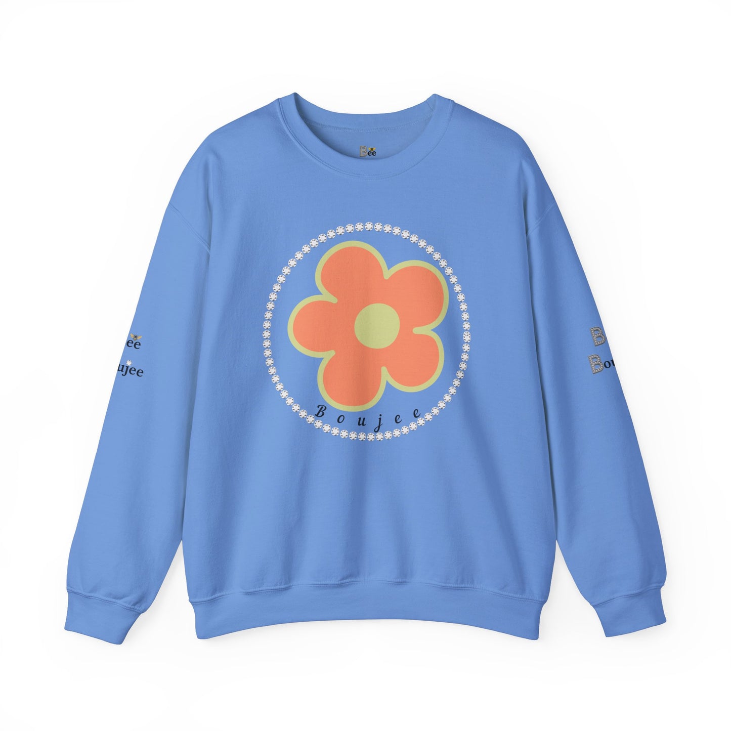 Boujee Flower Orange Green - Heavy Blend™ Light Colors Crewneck Sweatshirt
