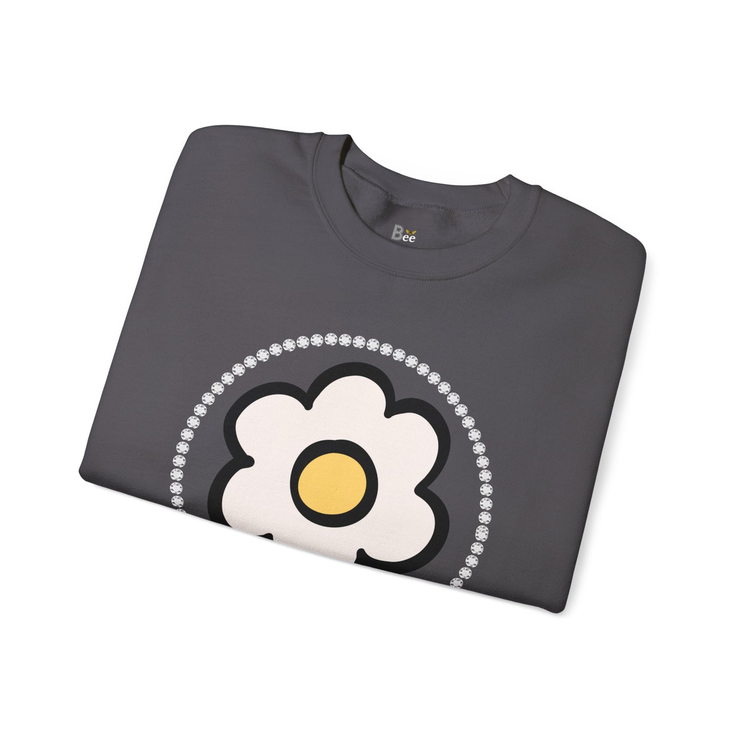 Boujee White Gold Flower White - Heavy Blend™ Dark Colors Crewneck Sweatshirt
