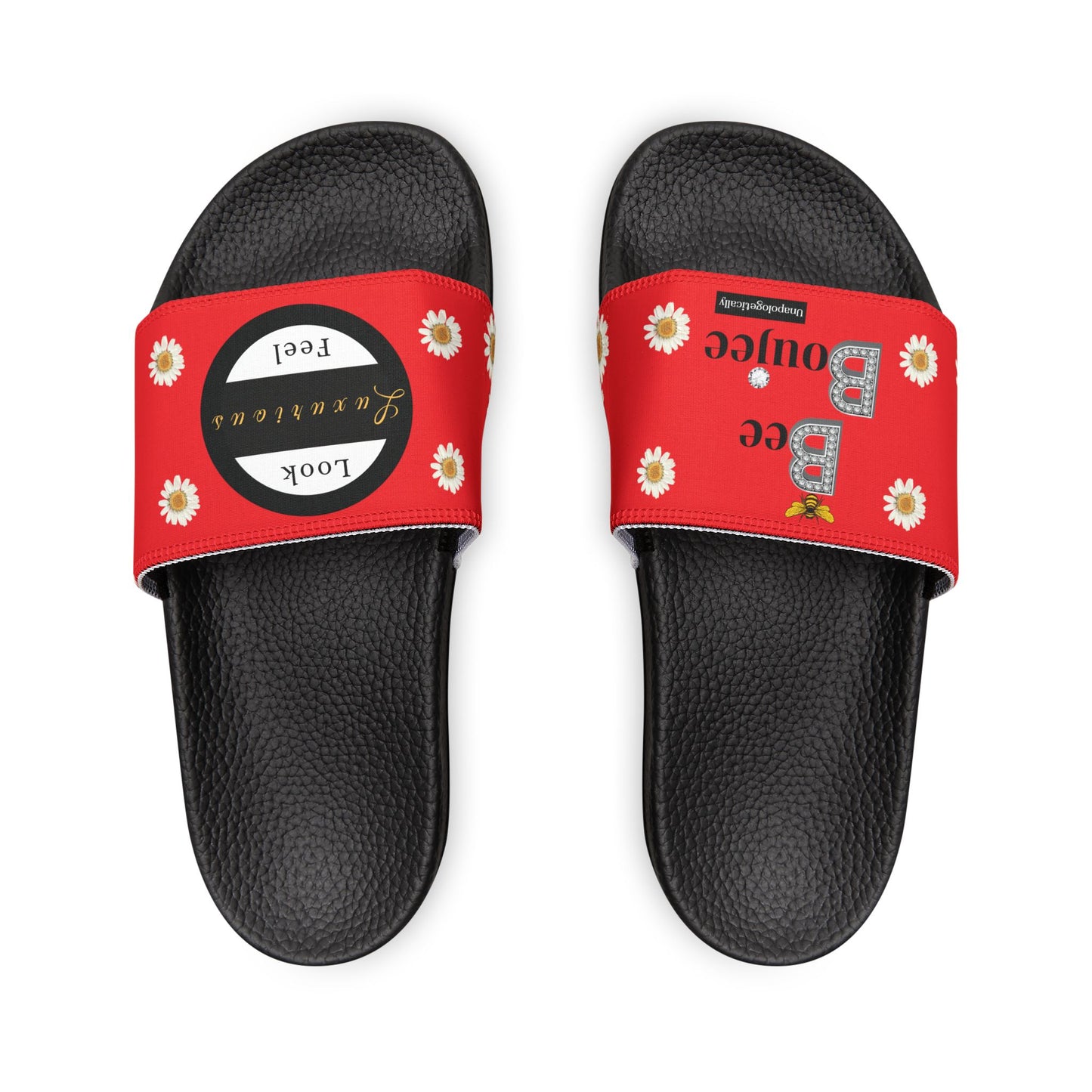 Bee Boujee - RED Flowers Women's Removable-Strap Sandals