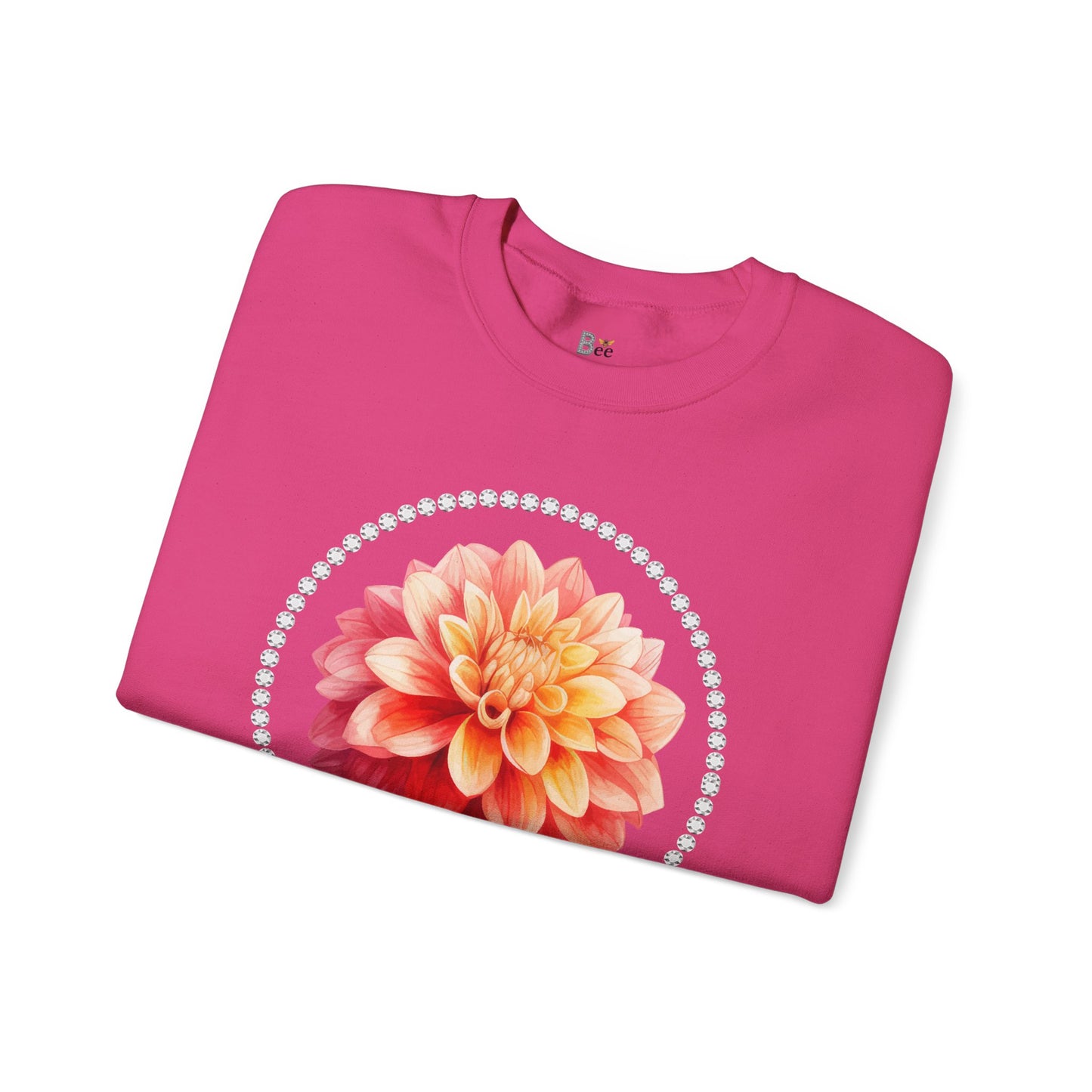 Boujee Flower Pink Yellow - Heavy Blend™ Light Colors Crewneck Sweatshirt