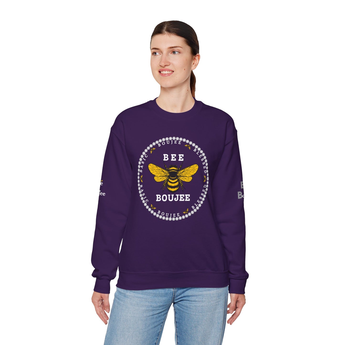 Basic Boujee Blessed - Heavy Blend™ Dark Colors Crewneck Sweatshirt