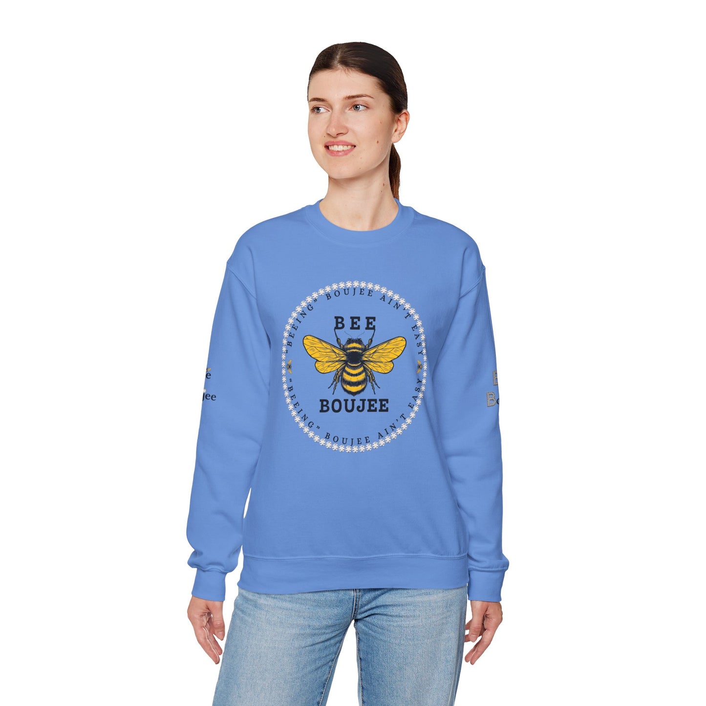 "Beeing" Boujee Ain't Easy - Heavy Blend™ Light Colors Crewneck Sweatshirt