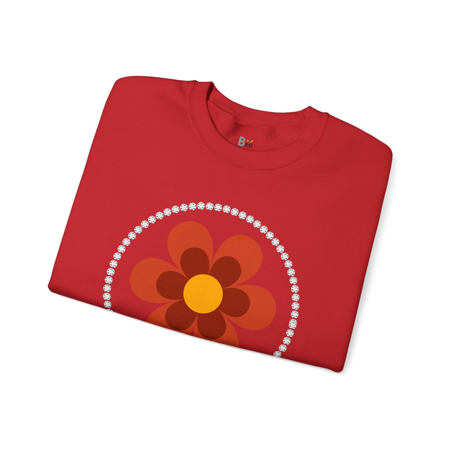 Boujee Flower Burnt Orange - Heavy Blend™ Light Colors Crewneck Sweatshirt