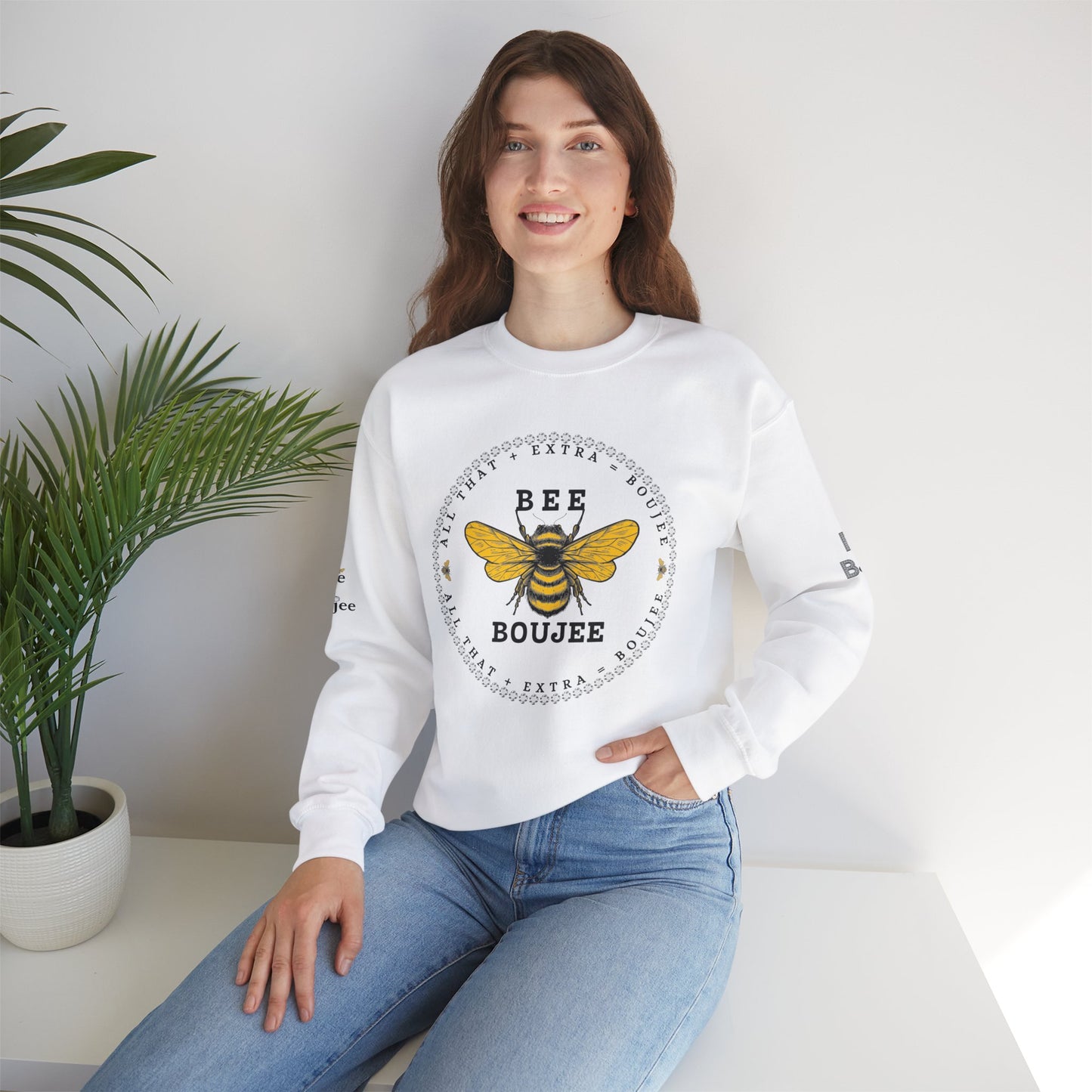 All That + Extra = Boujee - Heavy Blend™ Light Colors Crewneck Sweatshirt