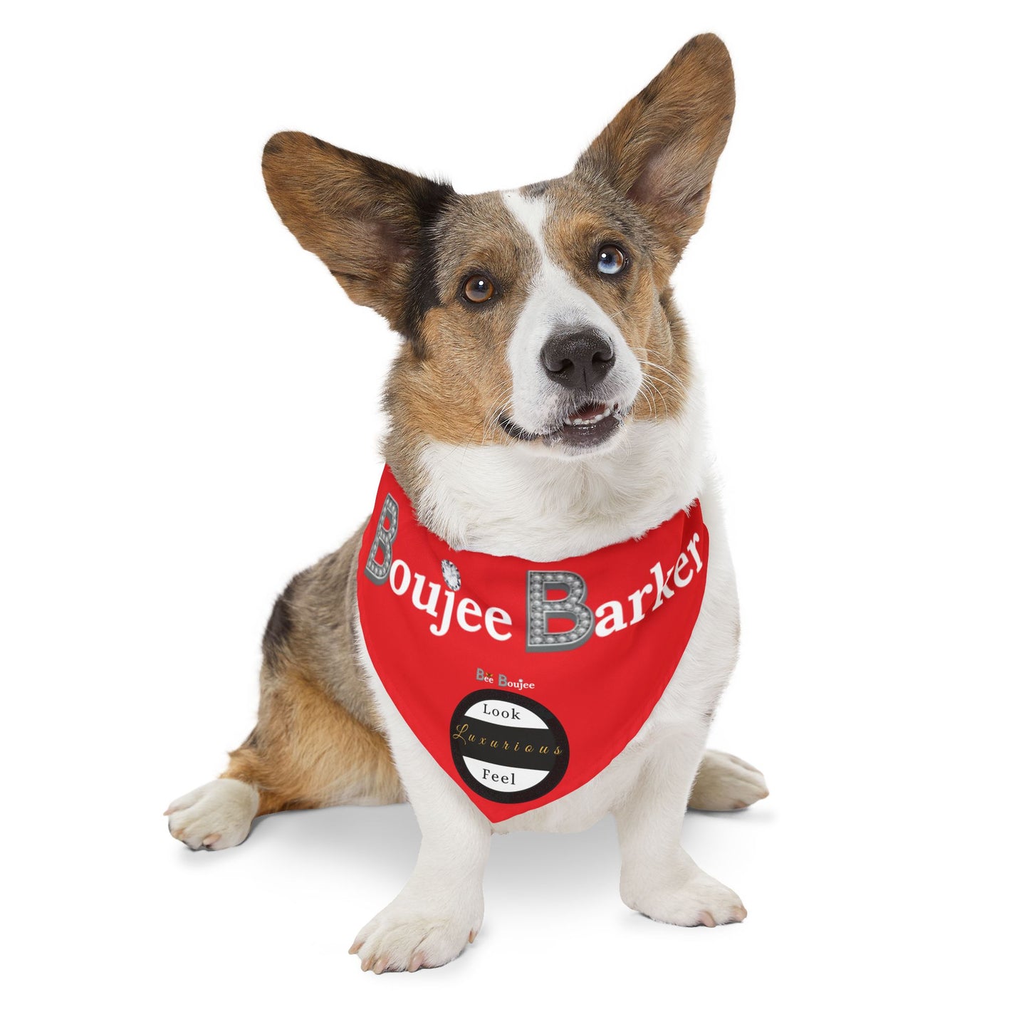 Boujee Barker Bandana RED - Pet Collar EXTRA LARGE