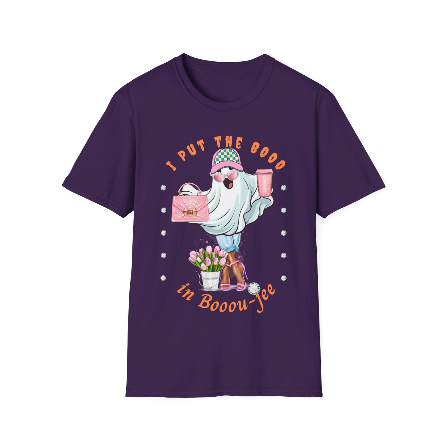 Halloween Booo in Boooujee - Softstyle T-Shirt BROWN SKIN TONE