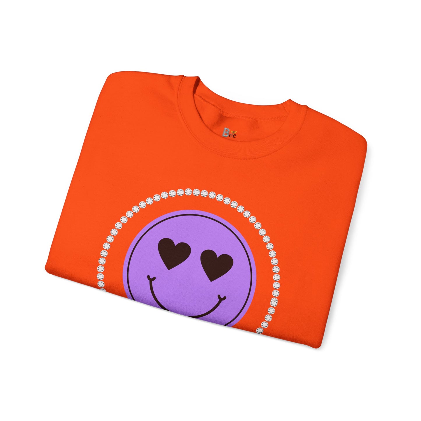 Boujee Smiley Face Purple Heart Eyes - Heavy Blend™ Light Colors Crewneck Sweatshirt
