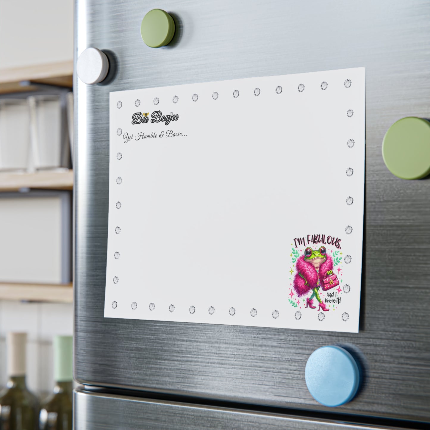 Bee Boujee DIAMONDS Fabulous Froggie - Post-it® Note Pad WHITE 8x6