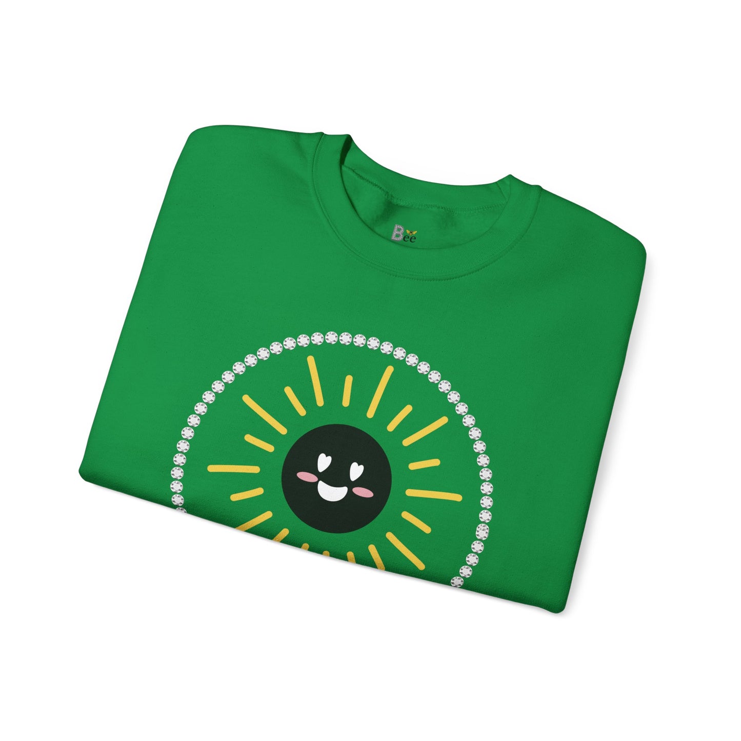 Boujee Sunshine Smiley Face Black - Heavy Blend™ Light Colors Crewneck Sweatshirt