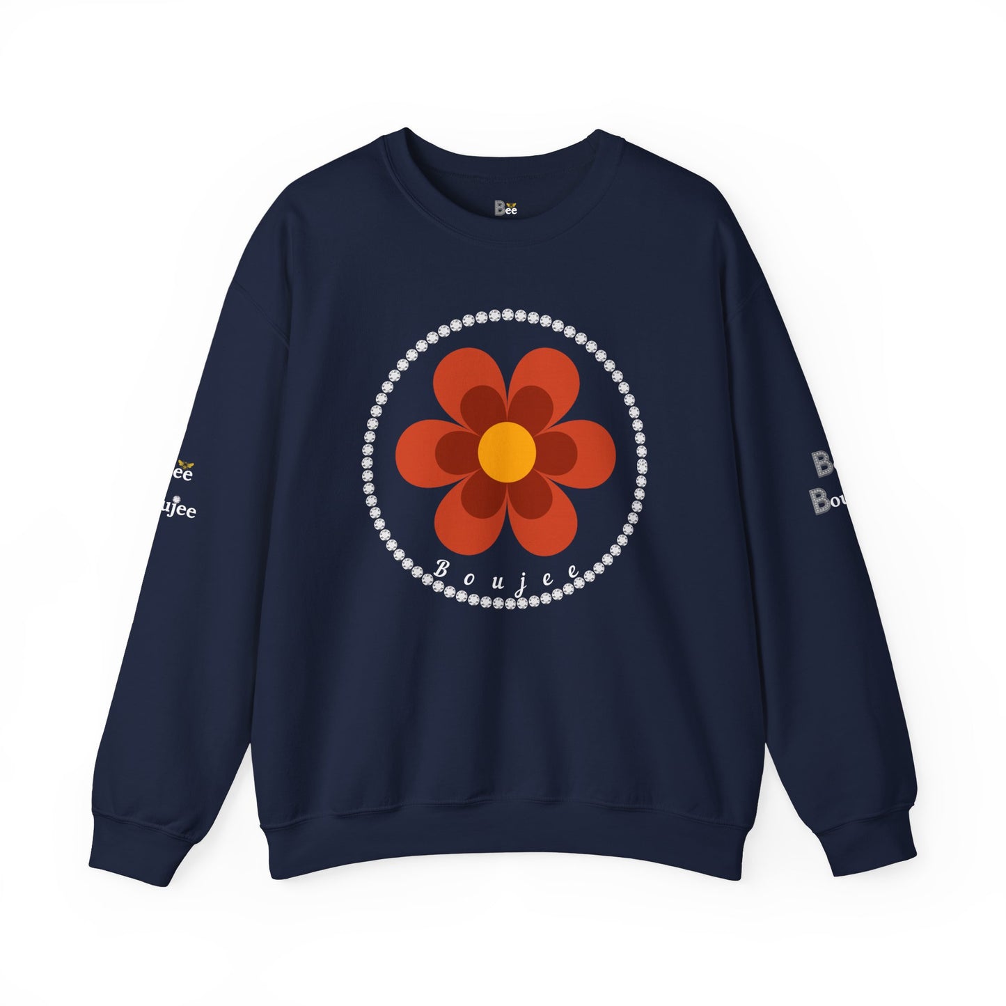 Boujee Flower Burnt Orange - Heavy Blend™ Dark Colors Crewneck Sweatshirt
