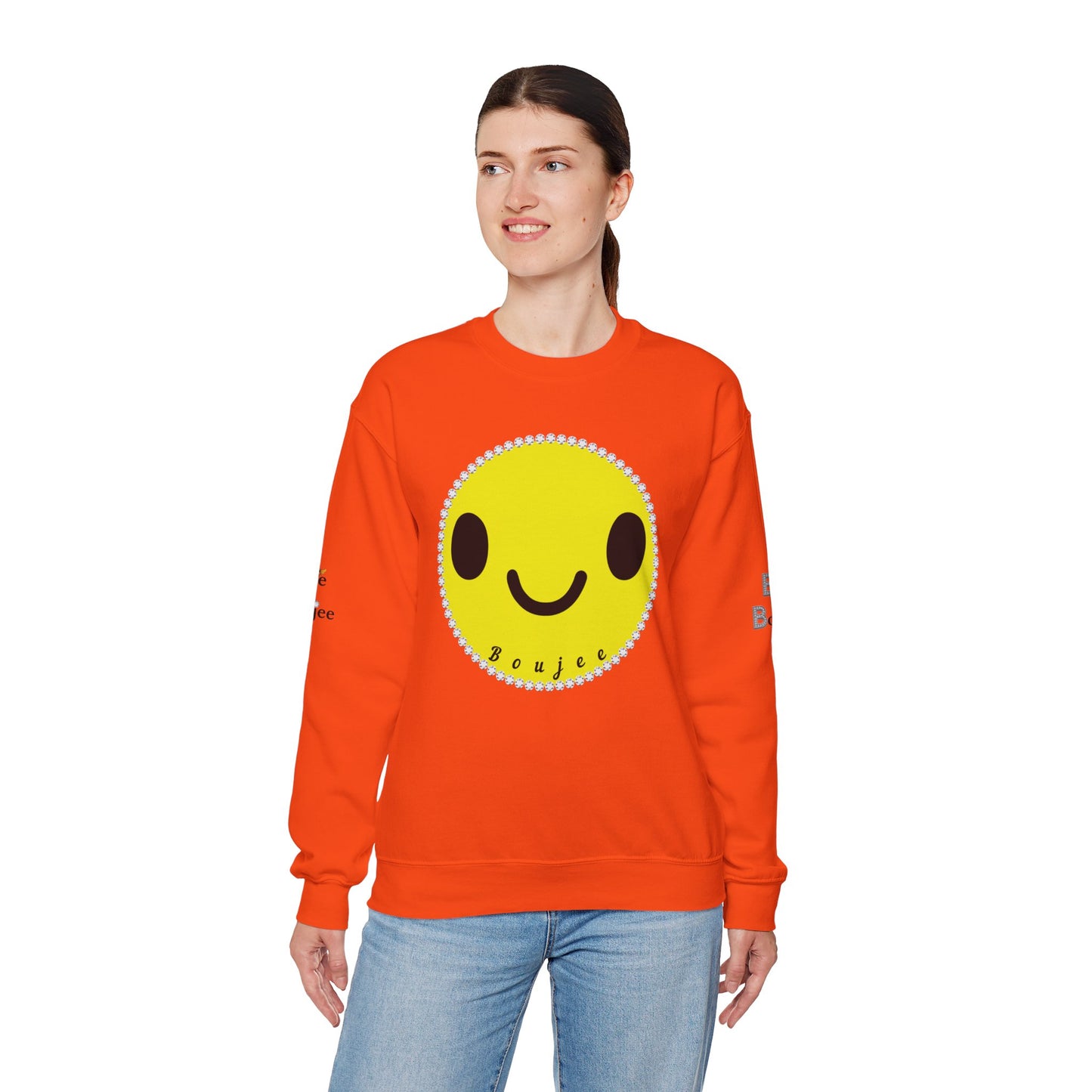 Boujee Smiley Face Yellow - Heavy Blend™ Light Colors Crewneck Sweatshirt