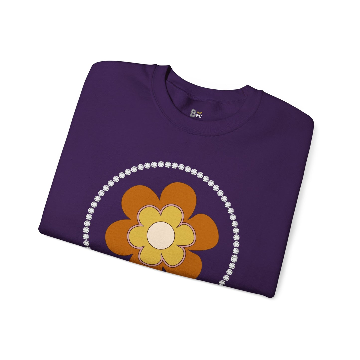 Boujee Brown Flower - Heavy Blend™ Dark Colors Crewneck Sweatshirt