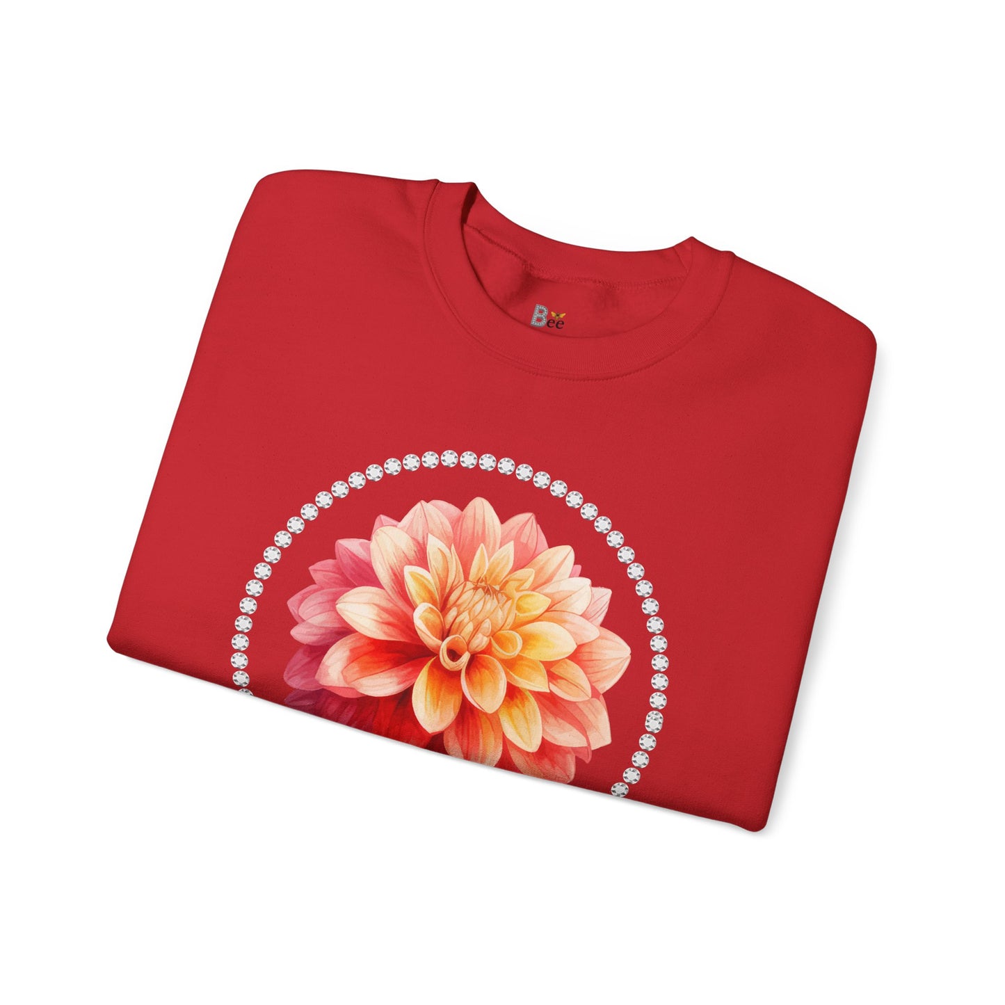 Boujee Flower Pink Yellow - Heavy Blend™ Light Colors Crewneck Sweatshirt