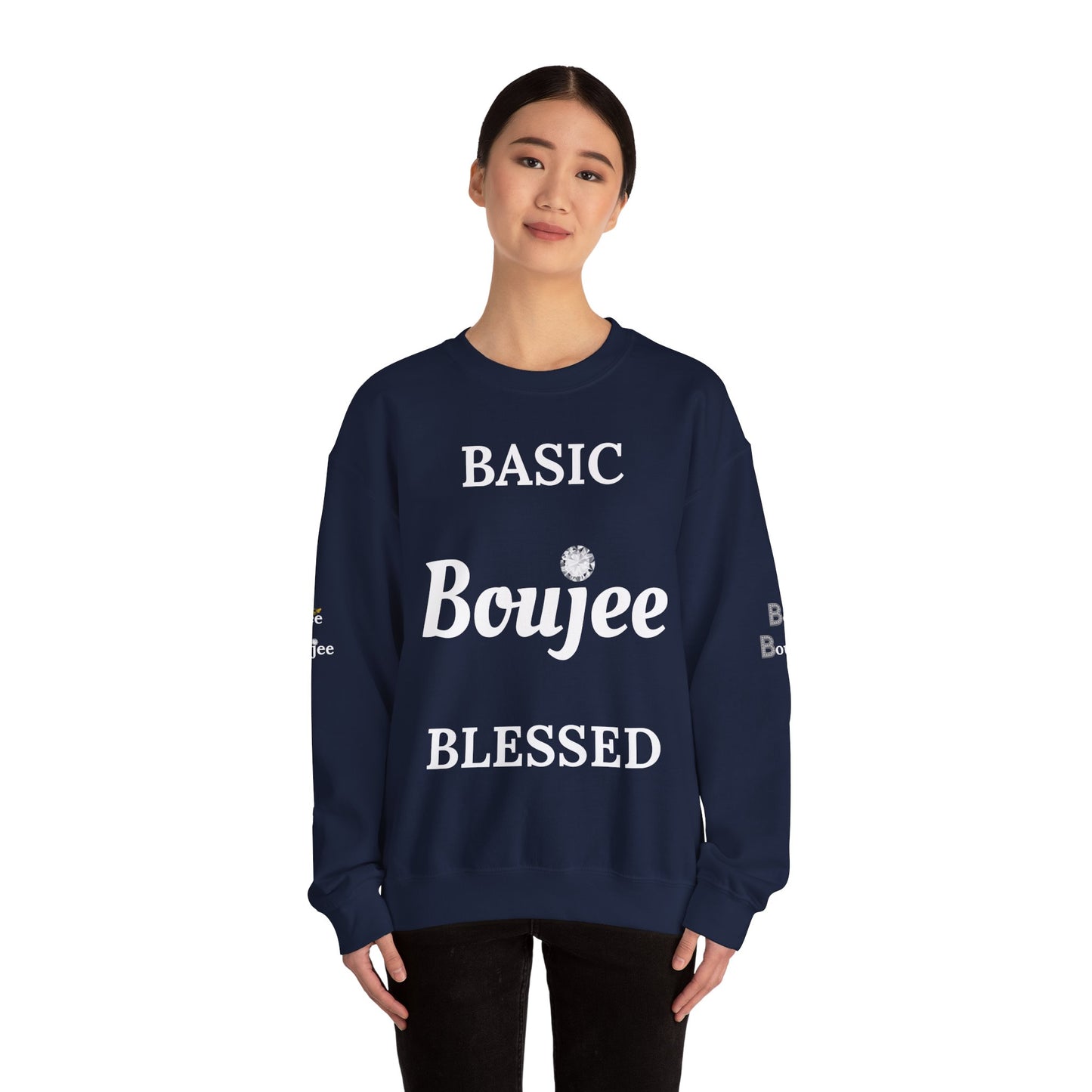 Basic Boujee Blessed - Heavy Blend™ Dark Colors Crewneck Sweatshirt