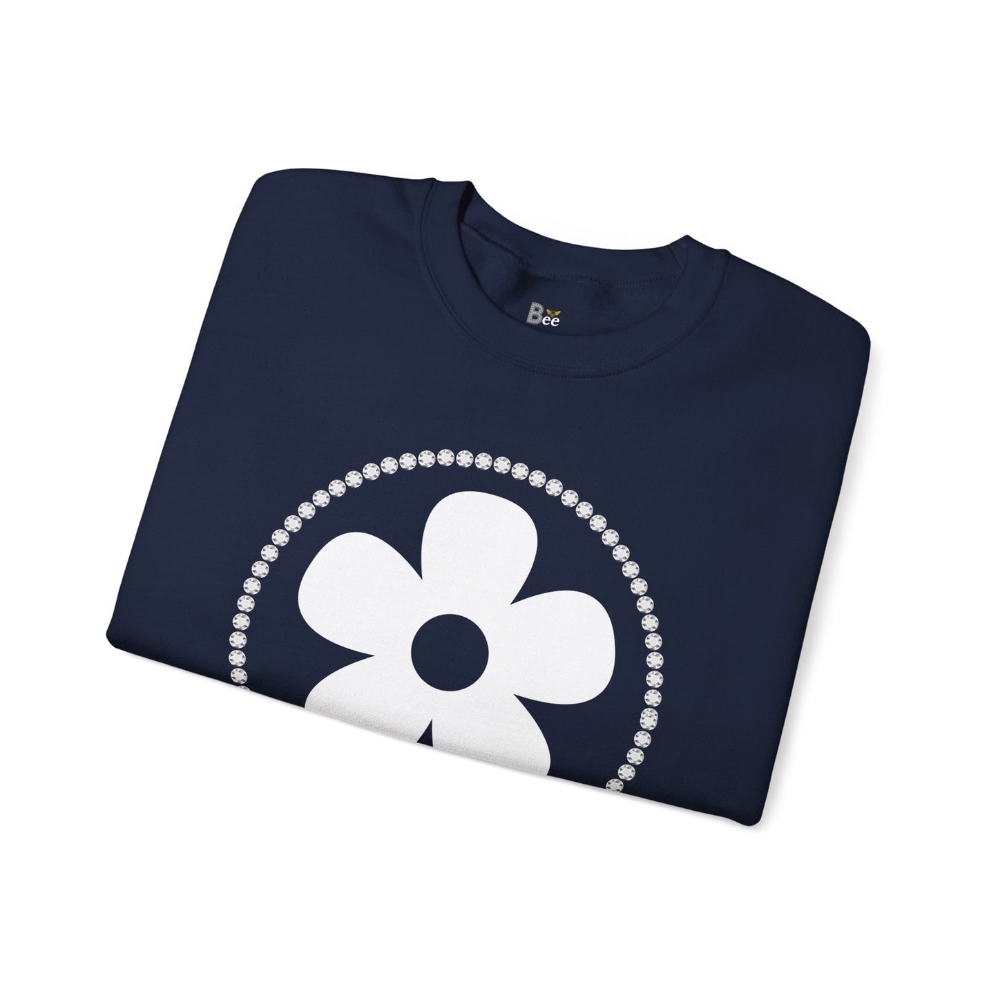 Boujee Flower White - Heavy Blend™ Dark Colors Crewneck Sweatshirt