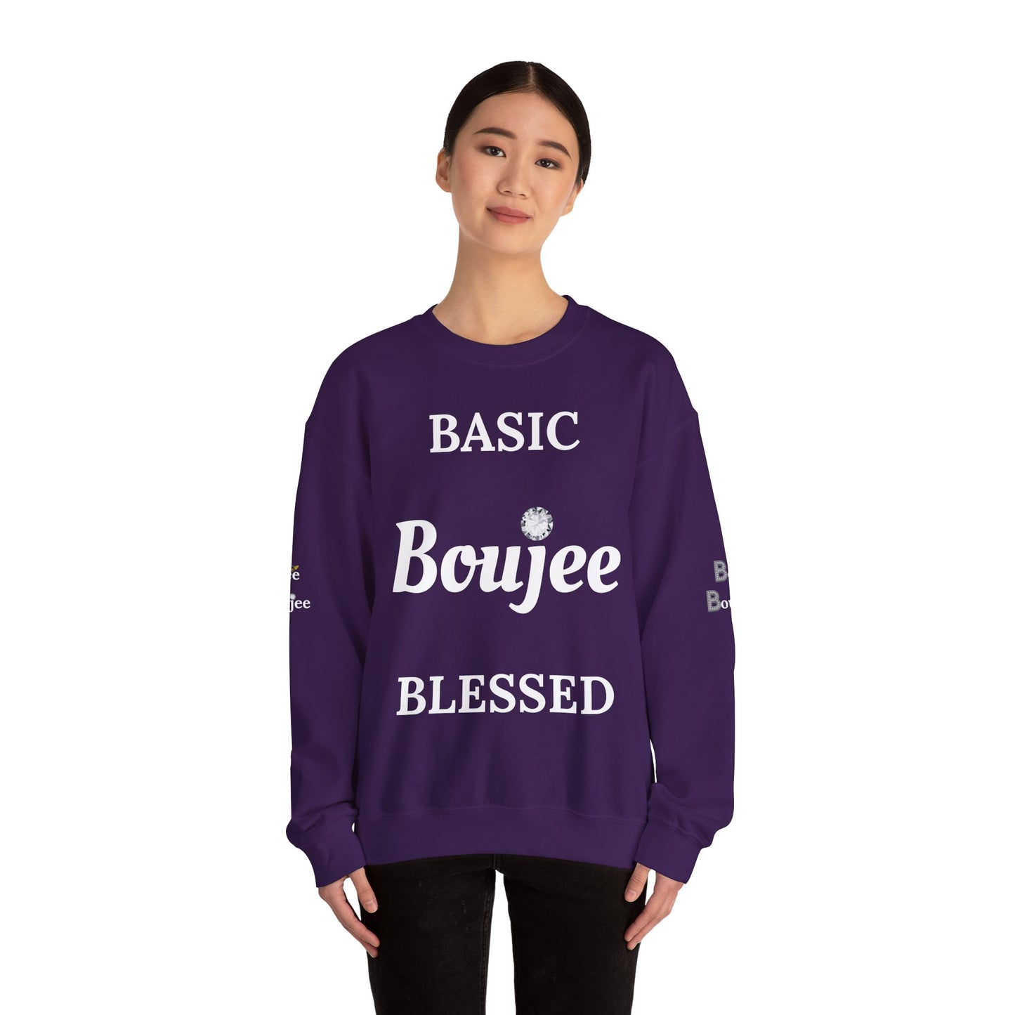 Basic Boujee Blessed - Heavy Blend™ Dark Colors Crewneck Sweatshirt