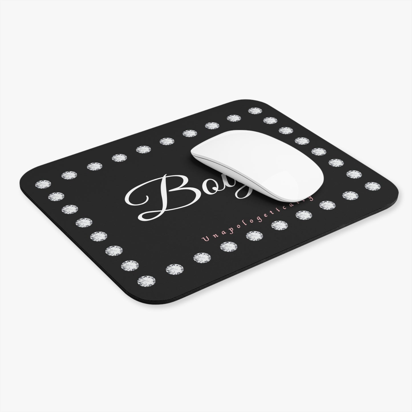 Boujee in Diamonds Mouse Pad BLACK (Rectangle)