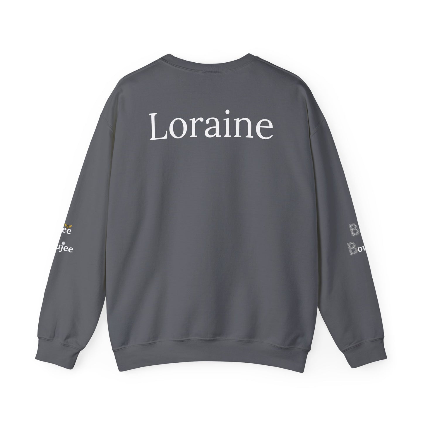 Bee Boujee - Boujee Smiley Face Turquoise in Diamonds Heavy Blend™ Dark Colors Crewneck Sweatshirt