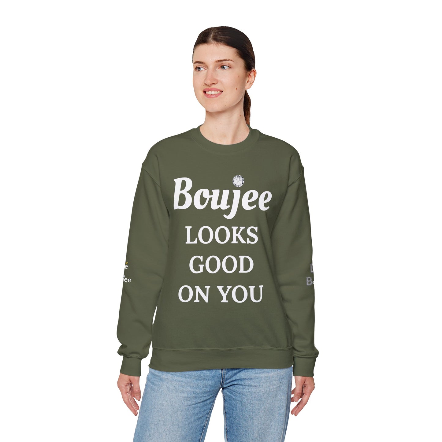 Boujee Looks Good On You - Heavy Blend™ Dark Colors Crewneck Sweatshirt