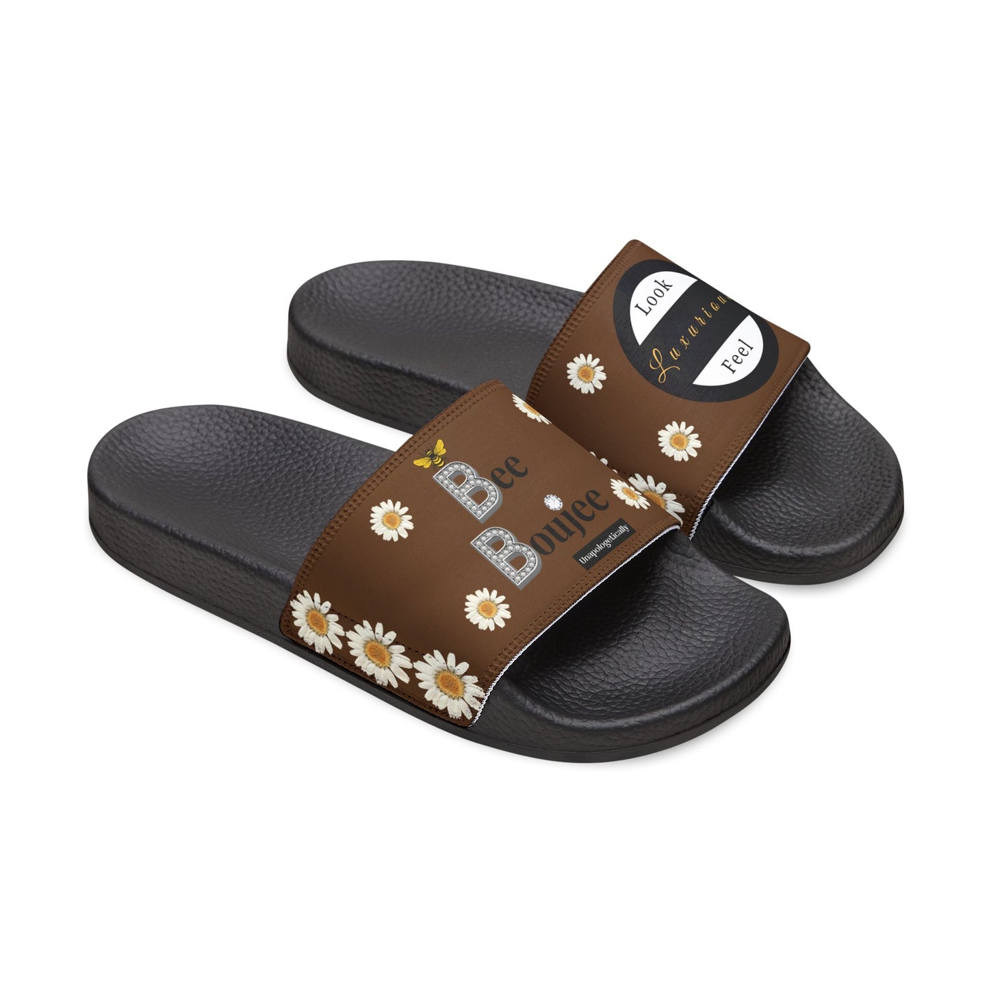 Bee Boujee - BROWN Flowers Women's Removable-Strap Sandals